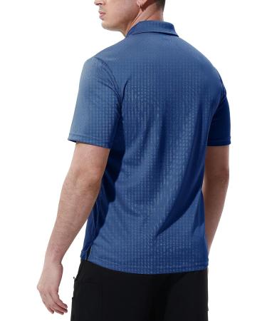 TBMPOY Men's Quick Dry Polo Shirt with Pocket - Dark Grey Blue - XX-Large - Buy Online on GoSupps.com