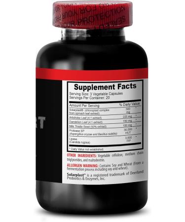 LIVER SUPPORT SUPPLEMENT - Solarplast Artichoke Leaf Dandelion Leaf Milk Thistle Seed Lipase Bacillus subtilis liver support capsules Herbal liver support formula kidney formula 1Bot - Buy Online on GoSupps.com