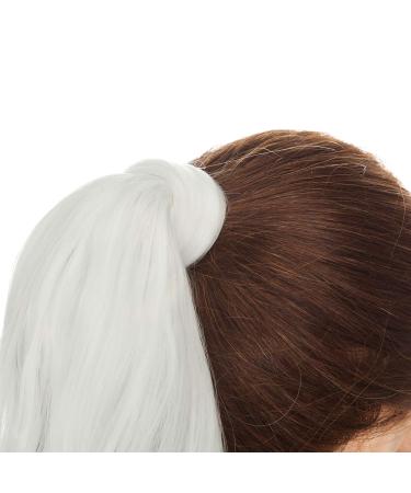 Buy Wavy White Ponytail Hairpiece Braid Clip-in Extension | 43 cm Synthetic Hair Extension for Women - Buy Online on GoSupps.com