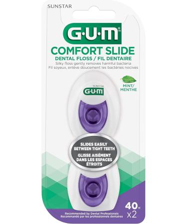 GUM Comfort Slide Dental Floss 2x40M 40.00 m (Pack of 2) Comfort Slide Floss - Buy Online on GoSupps.com