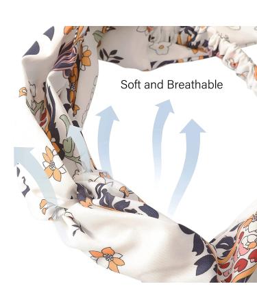 3PCS Chiffon Twist Knotted Headbands for Women with Long Thick Hair - Navy Red White Head Wraps for Non Slip Style - Buy Online on GoSupps.com