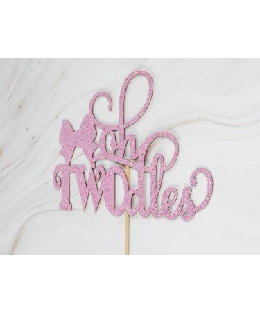 zxyxka Pink Glitter Oh Twodles Cake Topper Miss Two Cute Cake Topper - Girls 2nd Birthday Decorations - Sweet Baby Girl Two Year Old Birthday Party Decorations - Buy Online on GoSupps.com