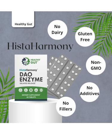 Healthy Gut HistaHarmony | Delayed Release DAO Enzyme Supplement | 30 000 HDU Diamine Oxidase Histamine Blocker | 60 Servings - Buy Online on GoSupps.com