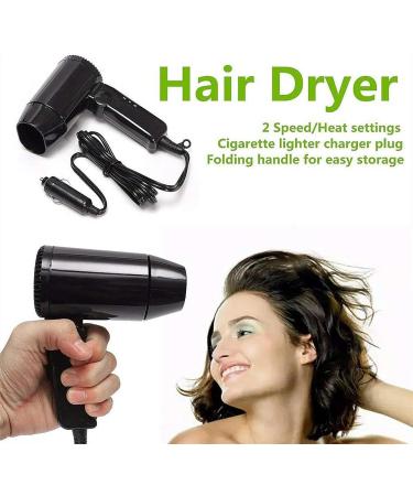 Travel Hairdryer Fast Drying Foldable Hair Blower Window Defroster For Camping Hair Dryer With Folding Handle Dual Voltage Compact Hair Dryer Portable Folding Hair Drier For Convertible Car - Buy Online on GoSupps.com