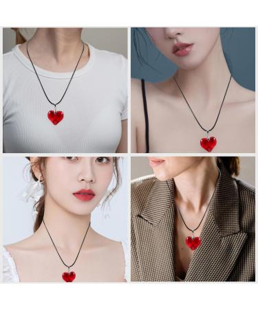 CALLARON during Love Heart Necklace Necklaces for Women Trendy Cowhide Rope Heart-shaped Necklace Chain - Buy Online on GoSupps.com