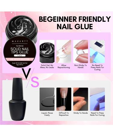 Makartt Solid Nail Glue Gel 15ml - Strong Bond for Press-On & Acrylic Nails | Non-Stick DIY Nail Art Gel - Buy Online on GoSupps.com