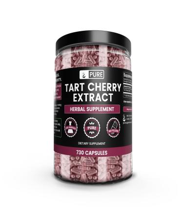 PURE ORIGINAL INGREDIENTS Tart Cherry Extract (730 Capsules) No Magnesium Or Rice Fillers Always Pure Lab Verified 1200 mg