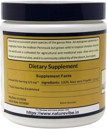 ECH Naturevibe Botanicals Organic Aloe Vera Powder 200gms - Buy Online on GoSupps.com