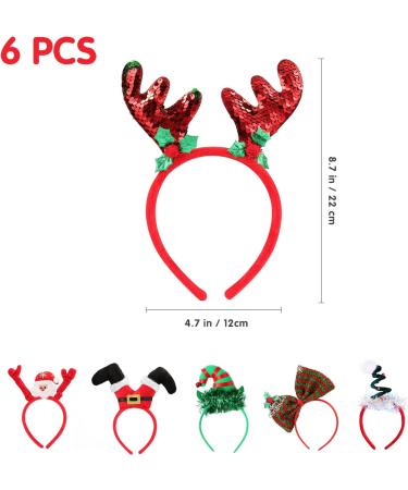 Frcolor 6 Pack Christmas Hair Ties - Santa & Reindeer Headgear for Holiday Parties & Photos - Buy Online on GoSupps.com