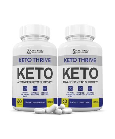 (2 Pack) Keto Thrive Keto ACV Pills 1275MG Keto Support Blend Capsule Alternative to Keto ACV Gummies Formulated with Apple Cider Vinegar Extra Virgin Olive Oil Powder Green Tea Leaf 120 Capsules