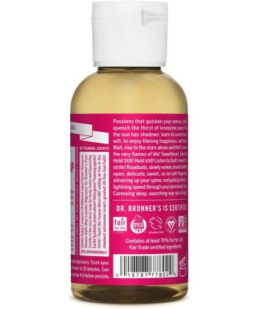 Dr Bronner Organic Rose Castile Liquid Soap 59ml - Gentle & Luxurious - Buy Online on GoSupps.com