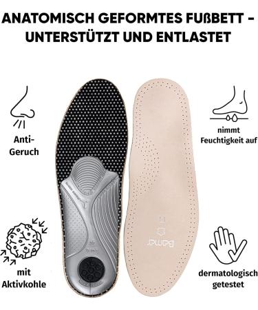 Bama Comfort Primus Extra Footbed - Anatomically Shaped Insole Genuine Leather Unisex - Brown/Silver/Black Size 41 EU - International Shipping Available - Buy Online on GoSupps.com