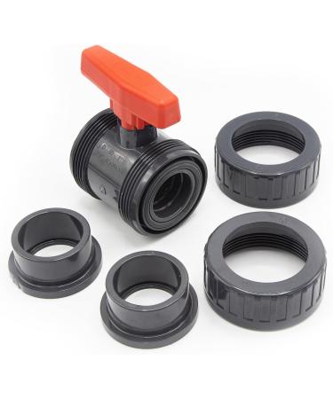 PVC Ball Tap 50mm | 1 1/2 Inch Shut-Off Tap for Adhesive Muffles & Fittings | 2-Way Connector for Pool & Pond Construction | BM_116 50mm - Buy Online on GoSupps.com