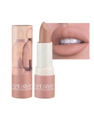 HANDAIYAN Nude Lipstick Matte Smooth Waterproof Highly Pigmented Lipsticks (02#Nude)