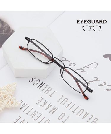Eyeguard Narrow Reading Glasses - Compact Lightweight Metal Pocket Glasses for Men & Women | 2 Pairs (+2.50 Enlargement) with Portable Case - Buy Online on GoSupps.com