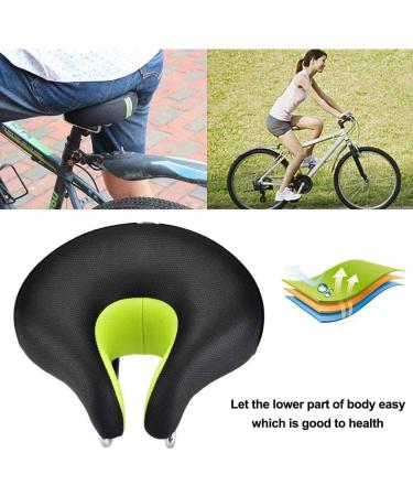 Xanperex Black Dual Rail No Nose Gel Bike Seat Cushion for Men/Women - Comfortable Bicycle Seat for Mountain, Cruiser, Indoor, Spin Bikes - Buy Online on GoSupps.com