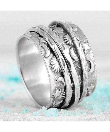 Spinner s Couple Relieving Stress Jewelry Spinner Sun and Moon | Stainless Steel Swivel Commitment Engagement Steel s for Teens Girls Znet-au - Buy Online on GoSupps.com