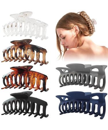 LILIEBE 4.8  Extra Large Hair Claw Clips for Long Thick Hair  Strong Hold Big Banana Clips Hair for Women and Girls  Sturdy & Nonslip Jaw Clips for Thin hair  Jumbo Hair Styling Accessories  6 PCS (Chic) - Buy Online on GoSupps.com