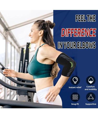 2 Pack Large Elbow Bandages for Tennis | Breathable Anti-Slip Support for Tendinitis & Arthritis Relief - Buy Online on GoSupps.com