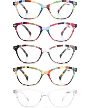 MODFANS 5 Pack Women's Reading Glasses +3.00 - Stylish Comfortable High-Quality Fashion Eyewear in 5 Colors - Buy Online on GoSupps.com