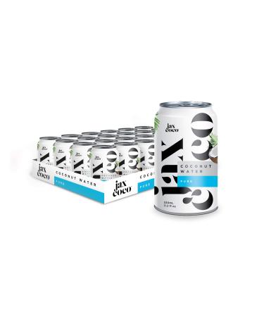 Jax Coco - 100% pure coconut water - 24 x 330 ml - without added sugar - low in calories - recyclable can package - water from Filipinian coconuts ...
