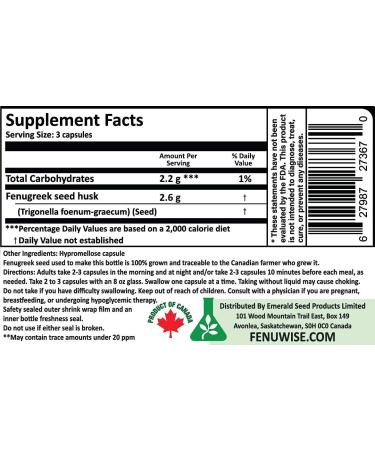 FenFiber Natural Fenugreek Fiber Capsule Supplement for Acid Relief - Premium Vegan Dietary Supplement Supporting Digestive Health 120 Count - Buy Online on GoSupps.com