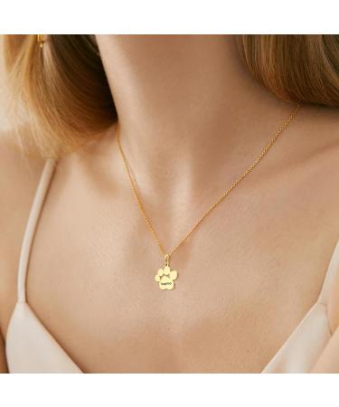 Exlarify Personalized Paw Print Necklace | Memorial Jewelry for Dog Lovers | Custom Name Pet Jewelry & Mother s Day Gift - Buy Online on GoSupps.com