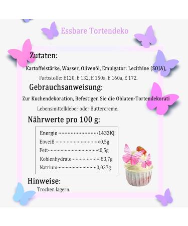 Alegre 72 Edible Pink Butterflies for Cake Decoration | Perfect for Weddings Birthdays & Baby Parties | Stunning Decorative TortenDeko - Buy Online on GoSupps.com