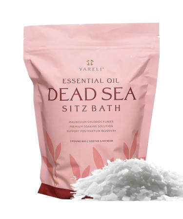 Yareli Sitz Bath Soak for Postpartum Recovery and Hemorrhoid Relief  with Dead Sea Magnesium Bath Salt Flakes and Essential Oils  3lbs