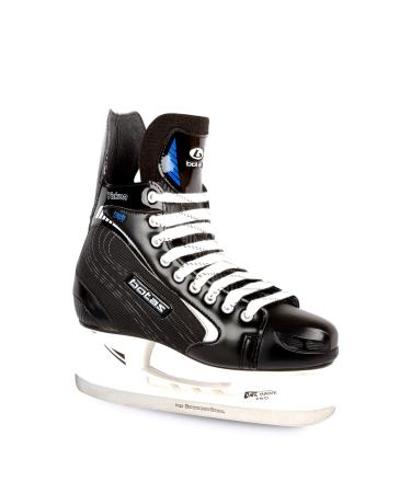 Botas - Yukon 381 - Men's Ice Hockey Skates | Made in Europe (Czech Republic) | Color: Black with Silver Adult 4