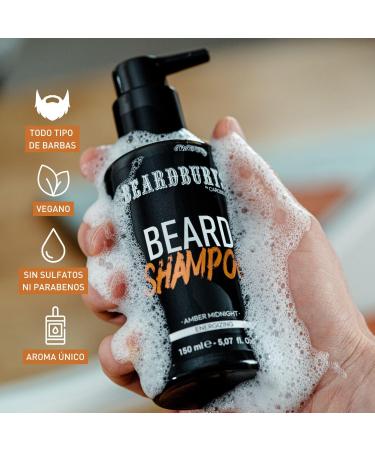 Beardburys 2 in 1 Beard Shampoo for Men | Face Wash & Beard Soap - Protects Skin & Leaves Beard Soft Sulphate & Paraben Free Vegan Amber Scent - 150ml - Buy Online on GoSupps.com