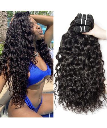 Yavida Water Wave Bundles Human Hair Curly Weave Human Hair Bundles Wet and Wavy Bundles Brazilian Water Wave Bundles Human Hair 9A Unprocessed Human Hair Weave Remy Hair Bundles 10 12 14 10 12 14 Inch 3 Bundles