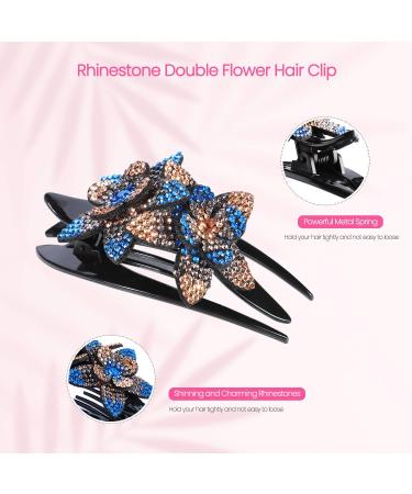 3-Piece Rhinestone Flower Hair Clip Set - Vintage Pearl Grippers for Brides & Women | Slipproof & Durable Hair Jewelry - Buy Online on GoSupps.com