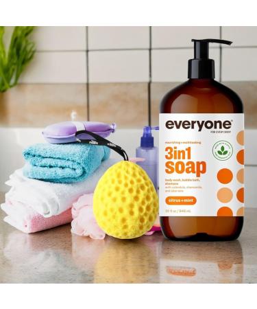 3 in 1 Citrus & Mint Soap | Versatile Shampoo Body Wash Bubble Bath - Natural Ingredients | Pack of 4 | 32 oz | Refreshing Essential Oils - Buy Online on GoSupps.com