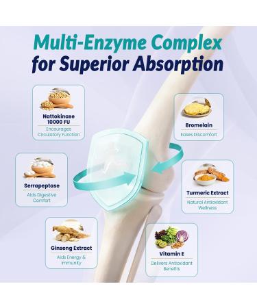 Nattokinase Supplement 10000FU with Organic Nattokinase Serrapeptase Bromelain Curcumin Vitamin E & Ginseng Movement Comfort 90 Capsules 90 Count (Pack of 1) - Buy Online on GoSupps.com