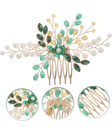 Ipetboom Wedding Headpiece for Bride Rhinestone Accessories for Women Bride Hair Accessories Green Hair Accessories for Prom Bridal Hair Accessories for Women Miss Hair Comb Metal Manual - Buy Online on GoSupps.com