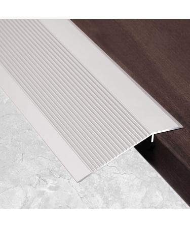 Floor Transition Strip 10cm Wide Aluminum Transitions Ramp Thresholds Reducer Bar for Wood/Laminate/Vinyl/Tile Floors (Color : Silver Size : Long 120cm/47.2in) Silver Long 120cm/47.2in