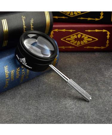 Classic Handheld Magnifier 35 Zoom High Magnification Black Frame Metal Silver Handle Lightweight Design 116g Net Weight Made in China - Buy Online on GoSupps.com