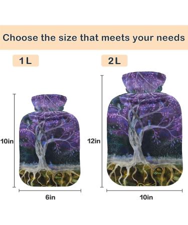 NAANLE Purple Tree of Life Hot Water Bottle | 2L Heat & Cold Therapy | Back Pain Relief & Hand/Foot Warmer - Buy Online on GoSupps.com