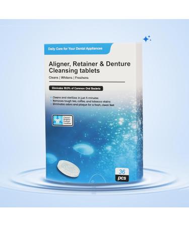 Retainer Cleaner Tablets - Aligner Cleaner - Denture Cleanser Tablets for Dental Appliances and Night & Mouth Guard (120 Tablets) - Buy Online on GoSupps.com