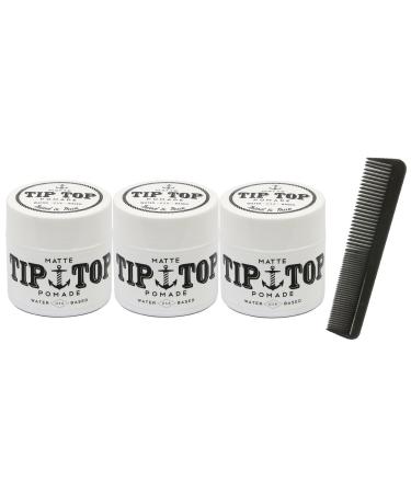 TIP TOP Matte Water Based Medium Hold Pomade 4.25oz Pack of 3