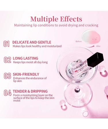  EONFAVE Set of 2 Magic Color-Changing Pink Lip Serums - Color Changing - Moisturizing Lip Oil - Long-Lasting Pink Essence - Repairing - Buy Online on GoSupps.com