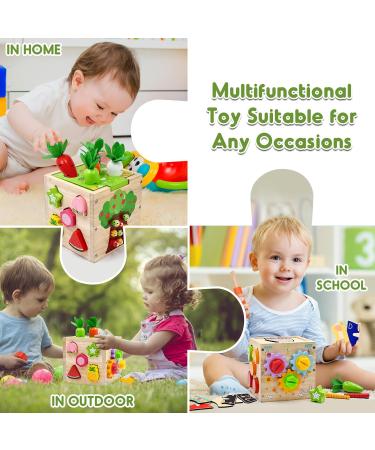 Motoric Cubes 5-in-1 Activity Toys for 1-3 Year Olds | Montessori Educational Wooden Activity Center | 49 PCS Gift for Kids 18 Months+ - Buy Online on GoSupps.com