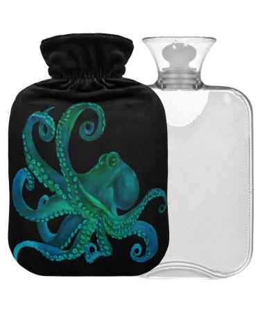 Naanle watercolor heat bottle with cover transparent hot water bottle 2 l large hot hot water bottle for bed hand feet warmer pain relief heat and cold therapy