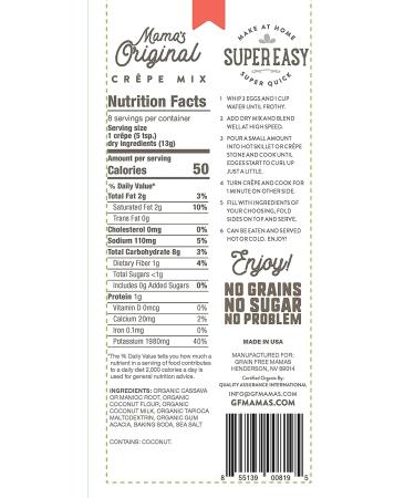 Organic Grain-Free Mama's Crepe Mix Variety 4-Pack - Gluten, Sugar, Dairy, Soy-Free - Buy Online on GoSupps.com