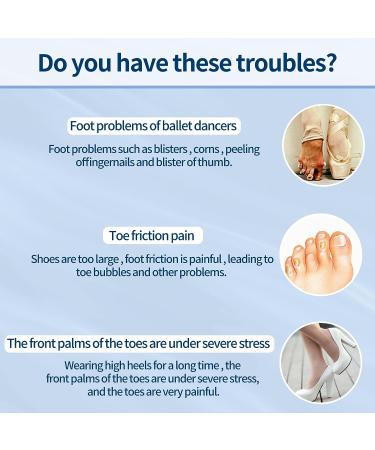 JEVRKAPZ Gel Toe Caps Protectors - 2 Pairs Silicone Toe Sleeves & Metatarsal Pads for Pain Relief - Beige+White - Buy Online on GoSupps.com