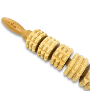 Premium Wood Therapy Cellulite Massage Device - Grooved Roller & Storage Bag - Effective Anti-Cellulite Solution - 40 cm Thermo-Rika Recto - Buy Online on GoSupps.com