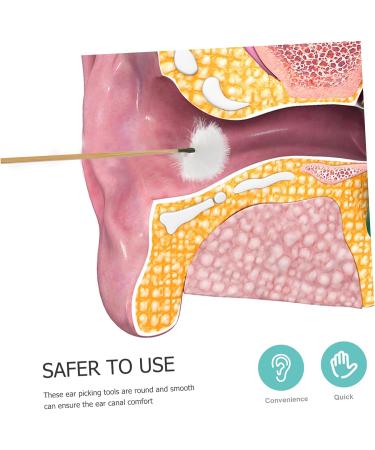 SOESFOUFU 3pcs Disposable Earwax Removal Kit Bamboo Ear Cleaning Tools with Goose Chicken Gentle and Earwax Cleaner for Home Use - Buy Online on GoSupps.com