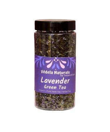 V DELA Naturals -Lavender Green Tea Whole Leaf with lemongrass | Decaf Tea for Distress Mind | 100 Gram - 150 Cups | (200grm)
