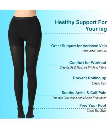 Buy Medical Compression Pantyhose 20-30mmHg for Men & Women - Varicose Veins Swelling Relief | Opaque Closed Toe Stockings - 4X-Large Size - Buy Online on GoSupps.com